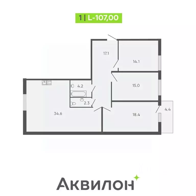 4-к кв. Санкт-Петербург Лодейнопольская ул., 7 (107.0 м) - Фото 0