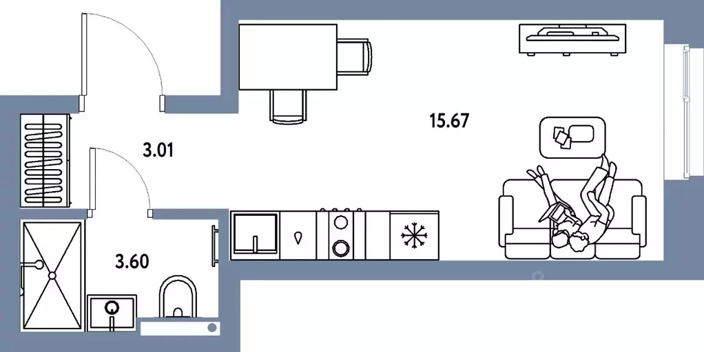 Студия Московская область, Мытищи Страна.Парковая жилой комплекс ... - Фото 1