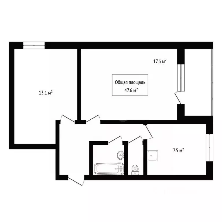 2-к кв. Новосибирская область, Обь Геодезическая ул., 68/6 (47.6 м) - Фото 2