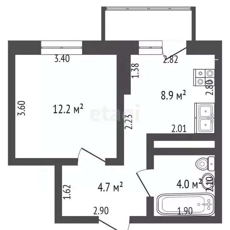 1-к кв. Ростовская область, Батайск ул. Половинко, 280/11 (30.0 м) - Фото 1