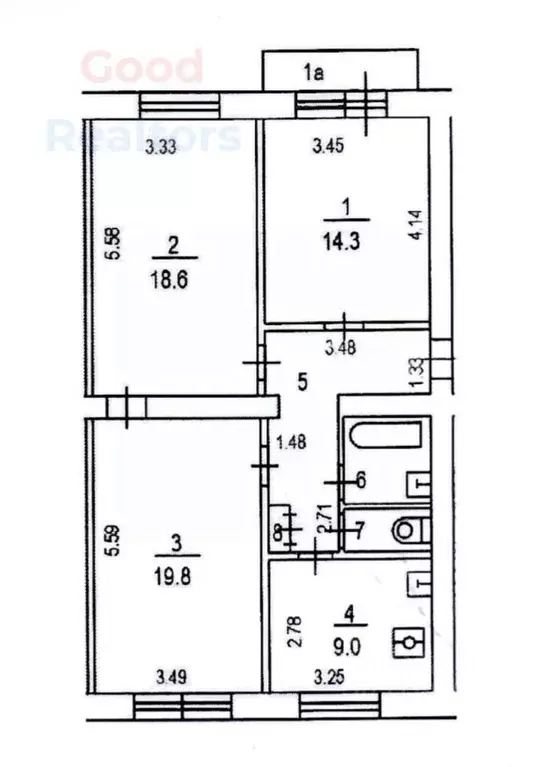 3-к кв. Москва Волоколамский проезд, 6К1 (74.7 м) - Фото 2