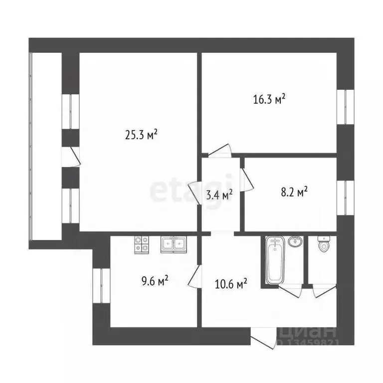 3-к кв. Марий Эл, Медведевский район, Знаменское с/пос, пос. ... - Фото 1