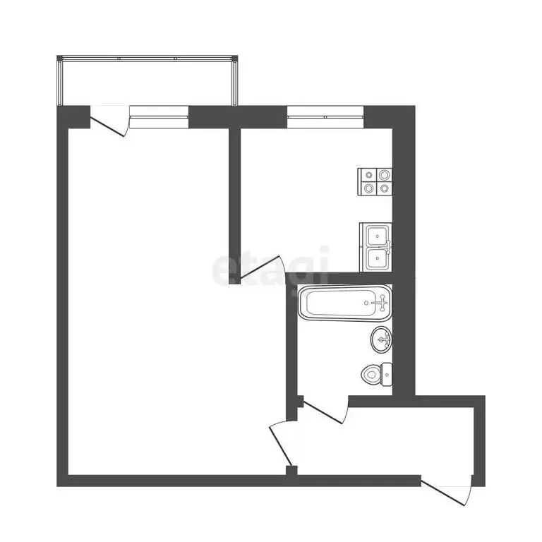 1-комнатная квартира: Тюмень, улица Червишевский Тракт, 78 (30 м) - Фото 1