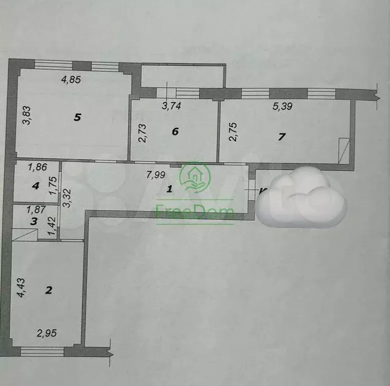 3-к. квартира, 78,5 м, 7/11 эт. - Фото 0