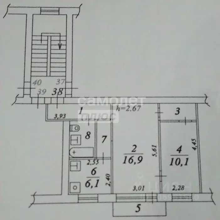 2-к кв. Московская область, Дзержинский ул. Ленина, 18 (44.7 м) - Фото 2