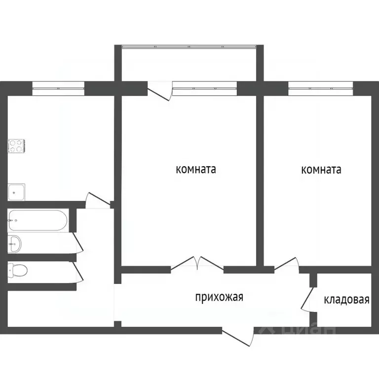 2-к кв. Бурятия, Улан-Удэ ул. Хоца Намсараева, 4 (43.0 м) - Фото 2