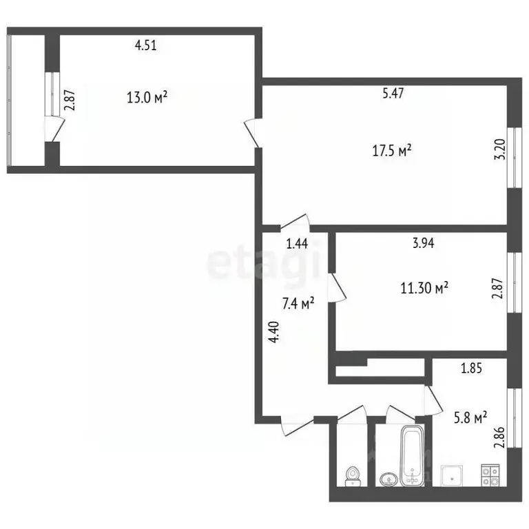3-к кв. Ямало-Ненецкий АО, Новый Уренгой ул. Геологоразведчиков, 8А ... - Фото 1