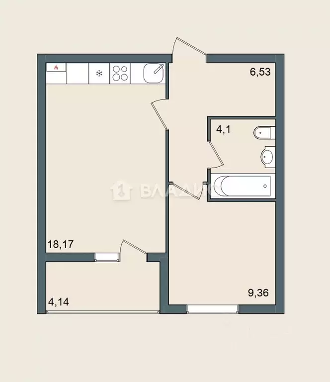 1-к кв. Липецкая область, Елец Александровский мкр, 22 (42.3 м) - Фото 2