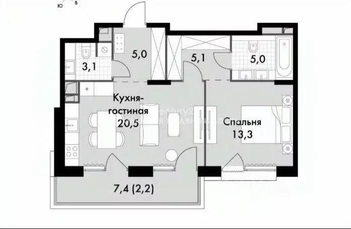 2-к кв. Москва Снежная ул., вл22к3 (54.2 м) - Фото 1