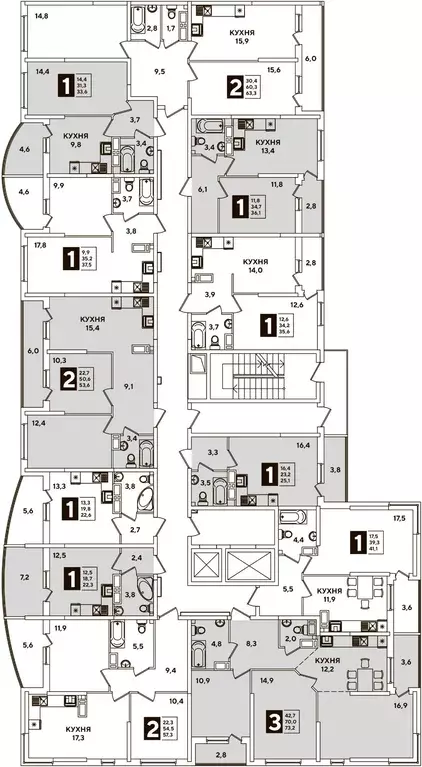 3-к кв. Краснодарский край, Краснодар ул. Ивана Беличенко, 95к1 (76.4 ... - Фото 1