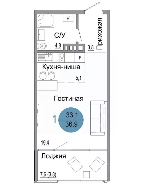 1-к кв. Крым, Керчь Белый город жилой комплекс (36.9 м) - Фото 0