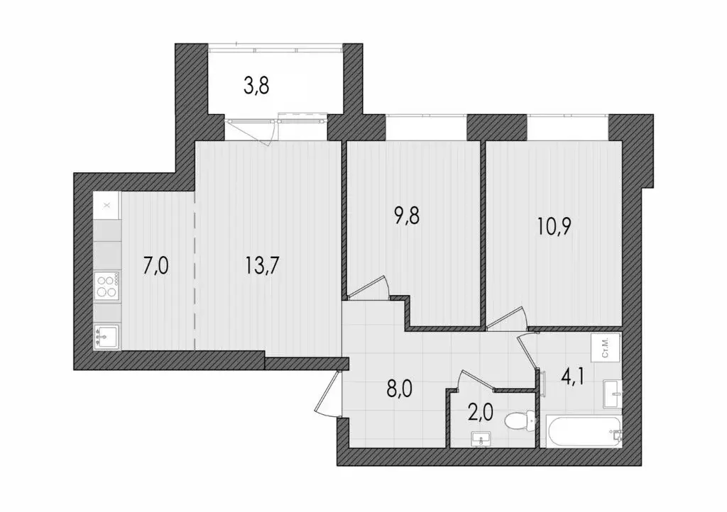 3-комнатная квартира: Киров, улица Капитана Дорофеева, 22 (59.3 м) - Фото 1