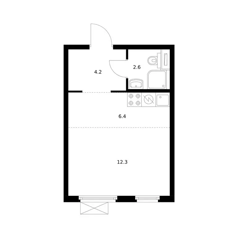 Квартира-студия: деревня Новое Девяткино, Главная улица, 8к1 (25.5 м) - Фото 0