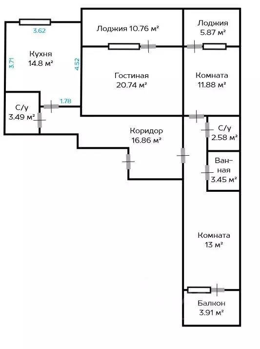 3-к кв. Московская область, Голицыно Одинцовский городской округ, ... - Фото 2