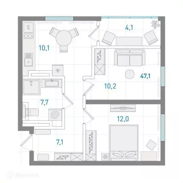 Продаётся 2-к квартира, 47.1 м - Фото 1