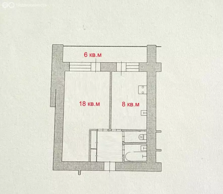 1-комнатная квартира: Липецк, улица М. Горького, 17 (34 м) - Фото 1