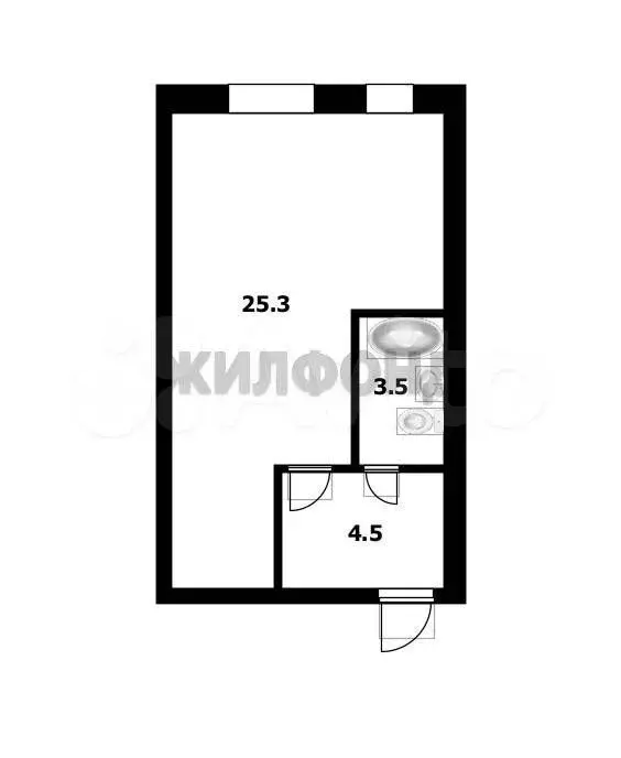 Квартира-студия, 35 м, 3/4 эт. - Фото 0