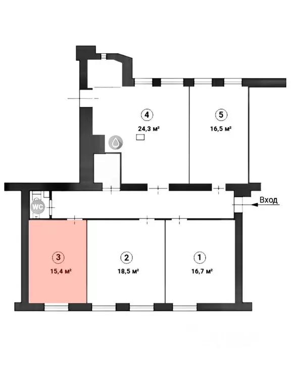 Помещение свободного назначения в Москва Тверская ул., 12С7 (15 м) - Фото 2