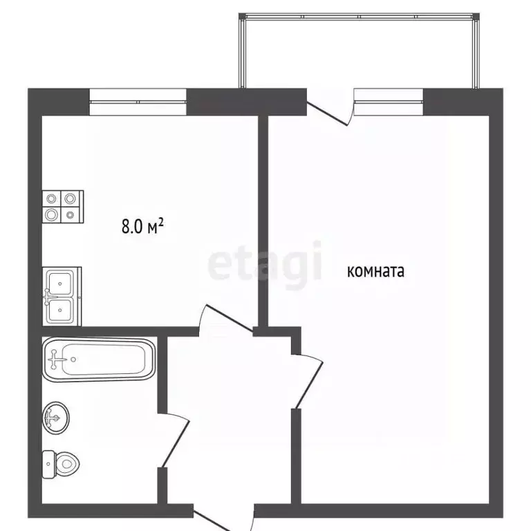 1-к кв. Алтайский край, Новоалтайск ул. Анатолия, 96 (31.0 м) - Фото 2