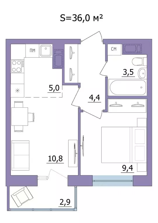 2-к кв. Карелия, Петрозаводск ул. Фурманова, 41 (36.0 м) - Фото 1