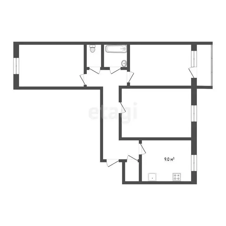3-комнатная квартира: Тюмень, Широтная улица, 114 (68.8 м) - Фото 1