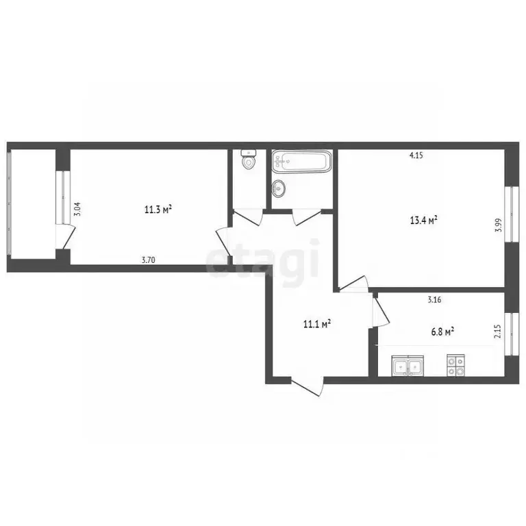2-к кв. Крым, Щелкино Ленинский район, 60А (49.8 м) - Фото 2