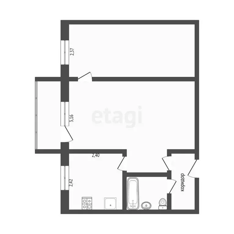 2-комнатная квартира: Пенза, улица Терновского, 21А (39.9 м) - Фото 0
