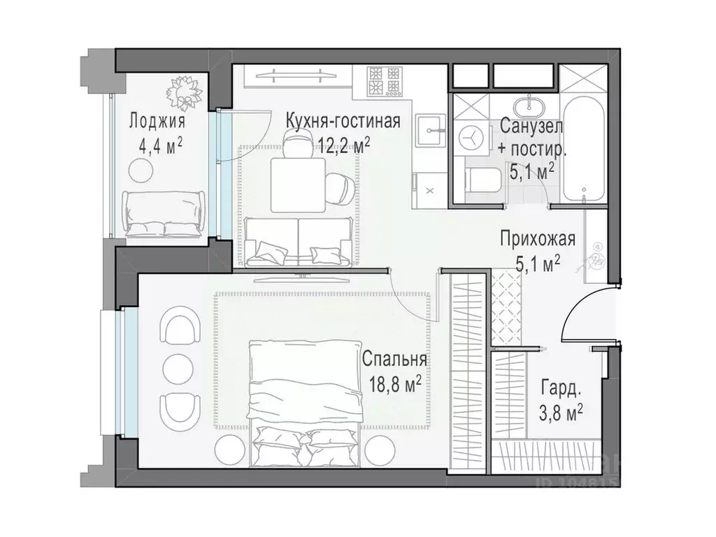 1-к кв. Москва ул. Виктора Маслова, 2 (47.9 м) - Фото 0