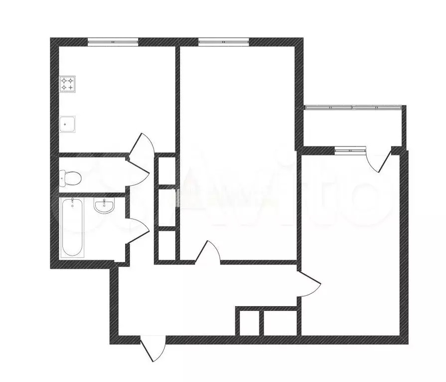 2-к. квартира, 55,4 м, 7/9 эт. - Фото 0