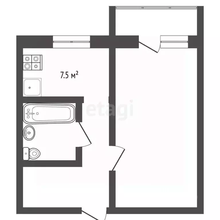 1-к кв. Саратовская область, Балашов ул. Строителей, 5 (33.2 м) - Фото 2
