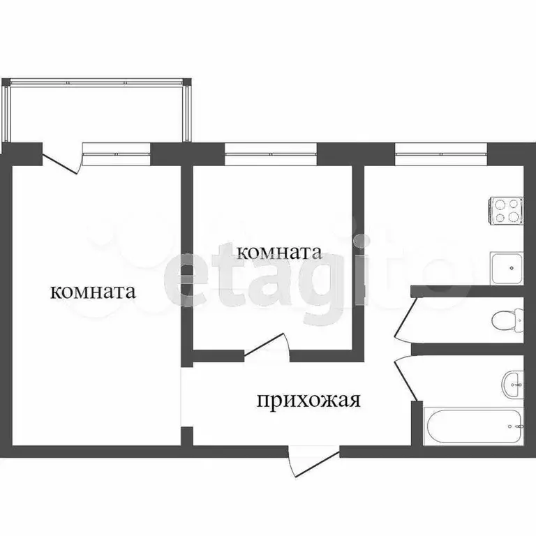 2-к. квартира, 46,8 м, 3/9 эт. - Фото 0
