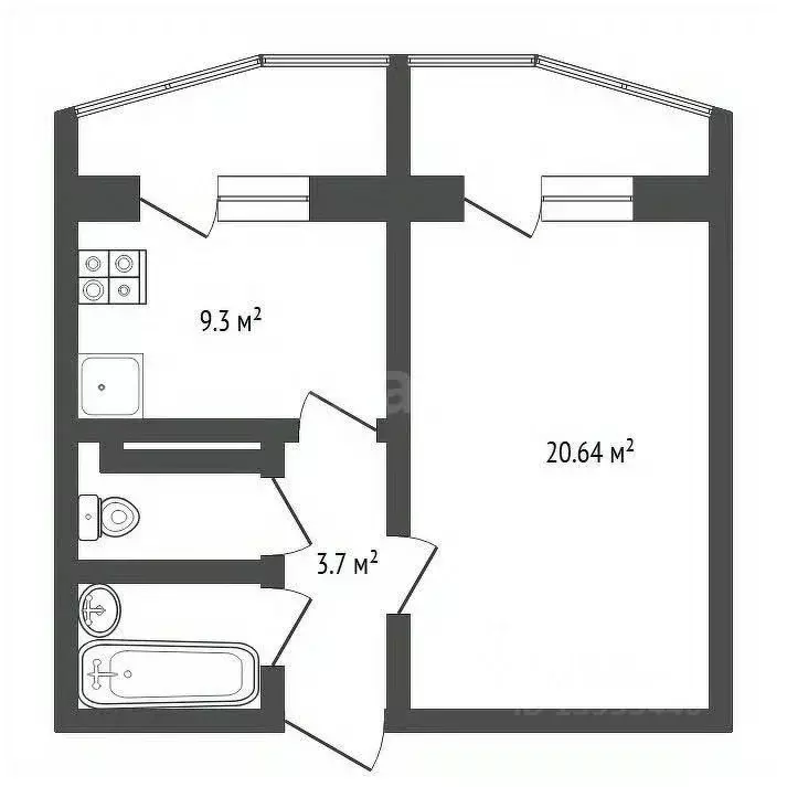 1-к кв. Тюменская область, Тюмень ул. Бориса Опрокиднева, 12 (39.7 м) - Фото 1