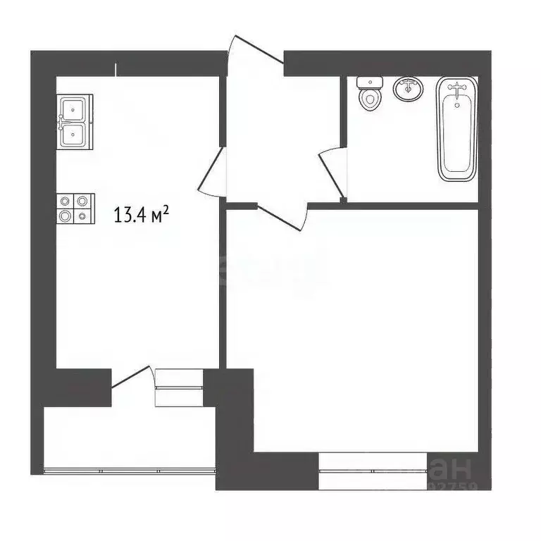 1-к кв. Тамбовская область, Тамбов городской округ, с. Бокино пер. ... - Фото 2