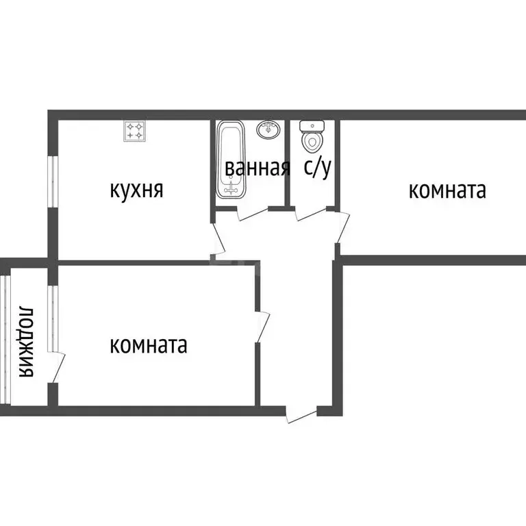 2-комнатная квартира: Курган, улица 9 Мая, 4А (55.7 м) - Фото 1