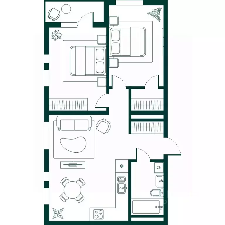 3-к кв. Дагестан, Дербент Новая История жилой комплекс (68.45 м) - Фото 1
