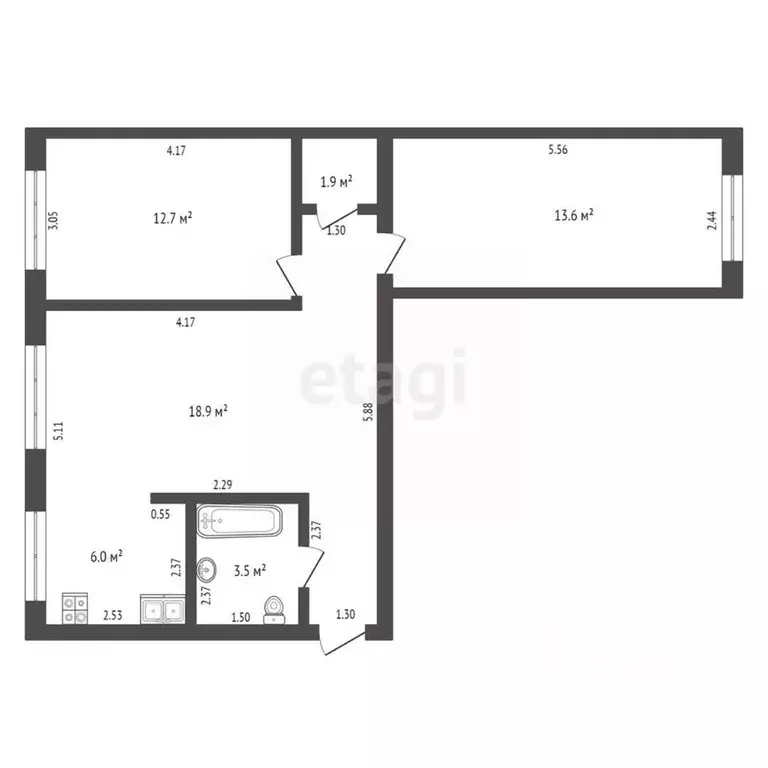 3-к кв. Крым, Армянск Имени Генерала Васильева мкр, 24 (58.4 м) - Фото 2