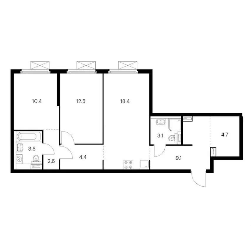 2-комнатная квартира: Москва, Амурская улица, 2к2 (68 м) - Фото 1