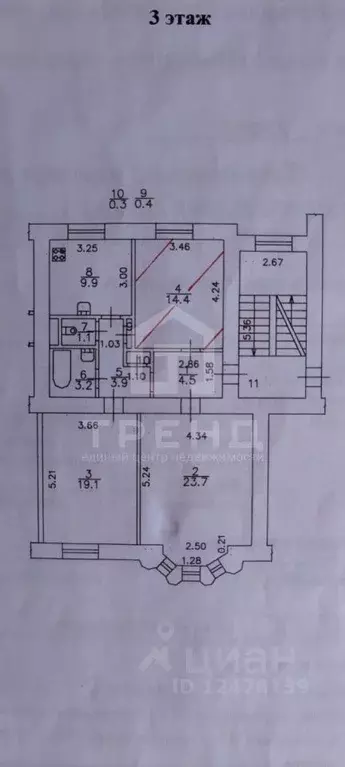 3-к кв. Санкт-Петербург ул. Белоусова, 23 (80.5 м) - Фото 1