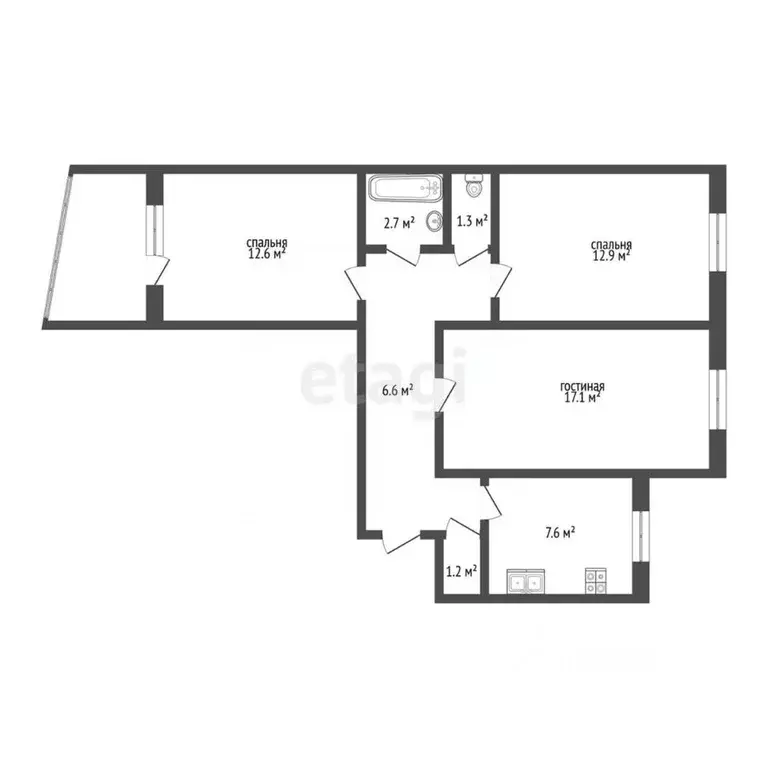 3-к кв. Оренбургская область, Оренбург Туркестанская ул., 27 (66.0 м) - Фото 1