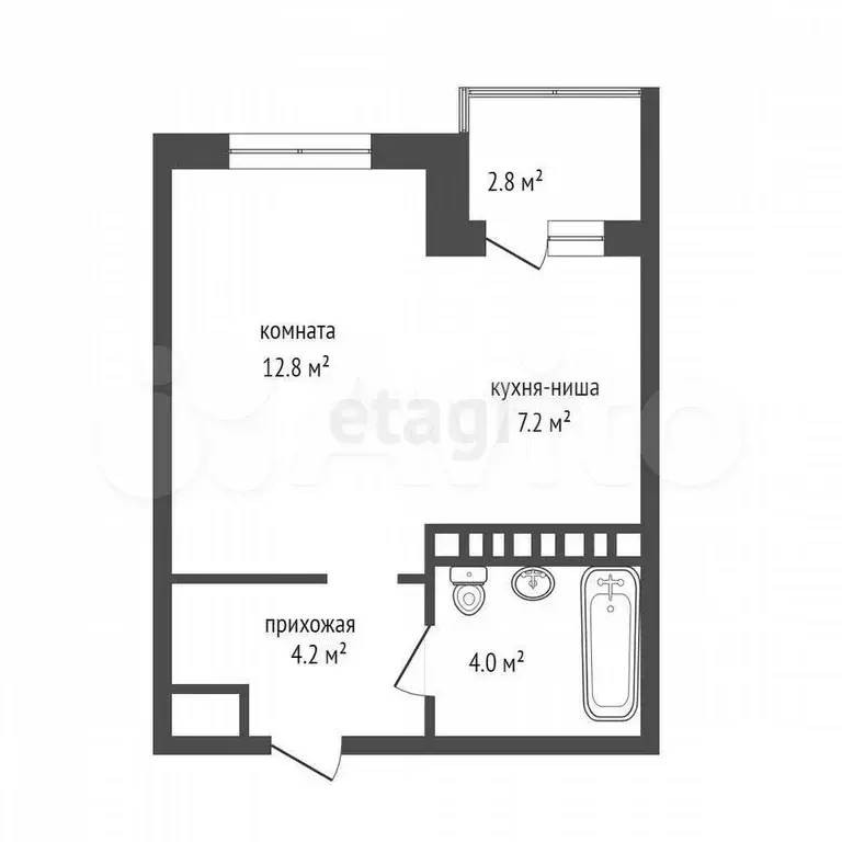 Квартира-студия, 30 м, 20/23 эт. - Фото 0