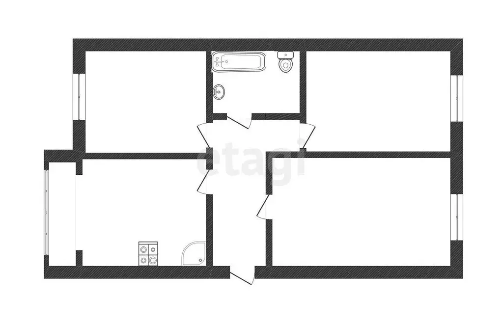 3-комнатная квартира: Нальчик, Южный проезд (87.4 м) - Фото 1