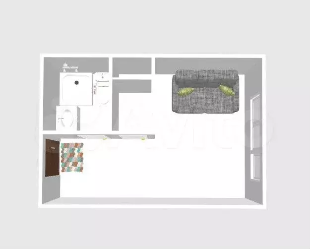 Квартира-студия, 13,5 м, 1/9 эт. - Фото 0