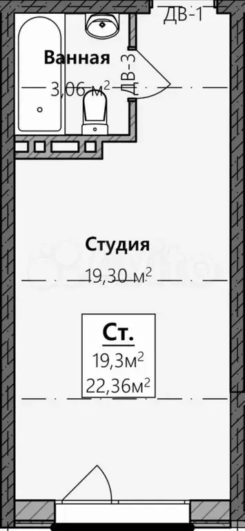 Квартира-студия, 22,4 м, 6/8 эт. - Фото 0