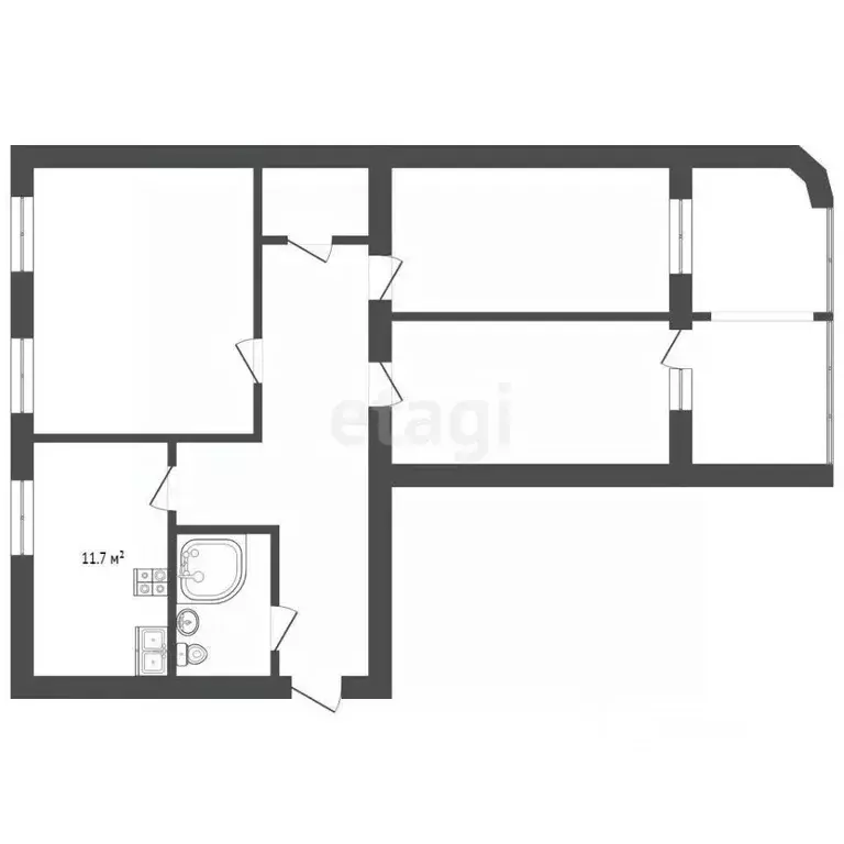 3-к кв. Забайкальский край, Чита Октябрьский мкр, 9 (90.5 м) - Фото 2