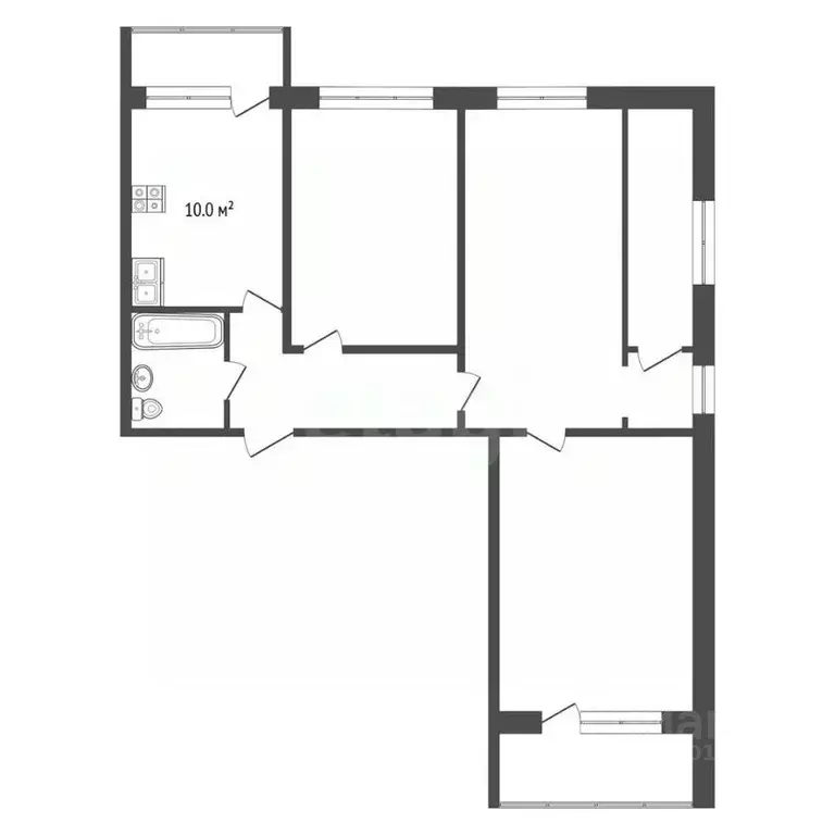 3-к кв. Самарская область, Самара Клиническая ул., 25 (67.0 м) - Фото 1