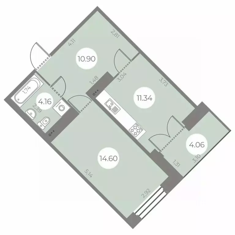 1-к кв. Санкт-Петербург ул. Маршала Захарова, 10 (43.03 м) - Фото 0