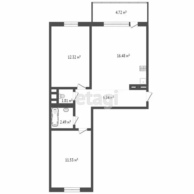 2-комнатная квартира: Челябинск, улица Бейвеля, 77 (56 м) - Фото 1