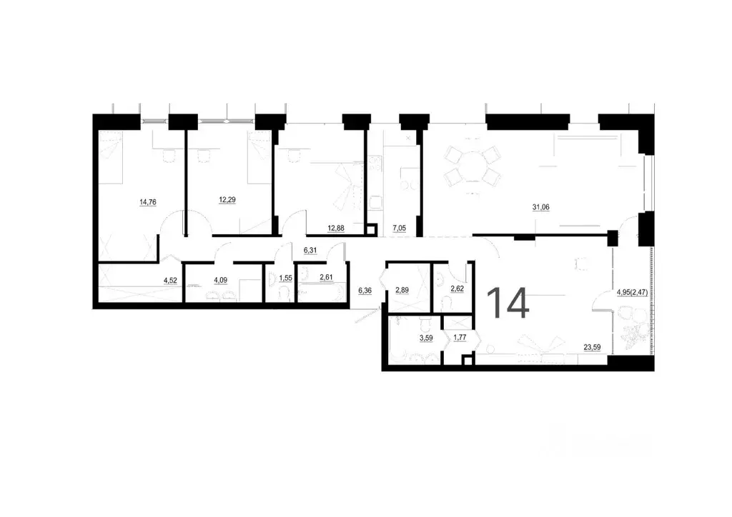 5-к кв. Татарстан, Казань ул. Сары Садыковой (140.41 м) - Фото 1