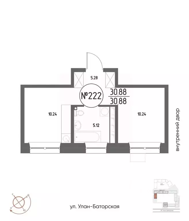 1-к кв. Иркутская область, Иркутск Макс жилой комплекс (30.88 м) - Фото 1