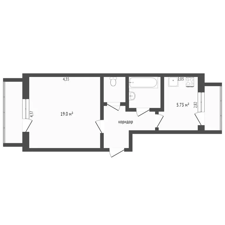 1-комнатная квартира: Тобольск, 9-й микрорайон, 22 (36.5 м) - Фото 0